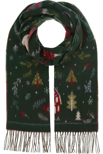 FRAAS Cashmink Bufanda de Navidad - Bufanda con motivo de Papá Noel para hombres y mujeres - 35 x 200 cm - Fabricada en Alemania - Cálida bufanda XXL - Perfecta como regalo de Navidad