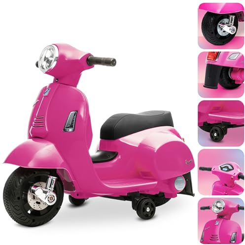 Vespa Elektroroller Elektrofahrzeug Kinderfahrzeug Scooter (Dunkel Rosa)