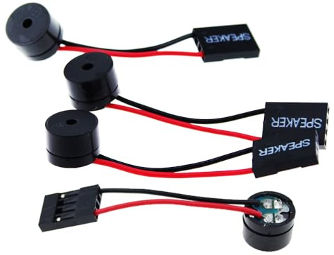 SQXBK 4PCS Computer Case Buzzer Cabinet Speaker PC Internal BIOS Mini Plug Motherboard Small Alarm Speaker with Plug Black