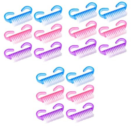 Changyeah 18 pezzi, spazzola per unghie per pulizia delle dita e delle unghie, spazzole, per pulire le unghie con manici, per uomini e donne, denti per animali domestici (3 colori)