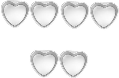 Milisten Kuchenformen 6 Stk Herz-kuchenform Mini-käsekuchenpfannen Auflaufform Kuchendekorationsschablonen Mini-herzkuchenform Mini-kuchenformen Pullmann Aluminiumlegierung Herzförmig