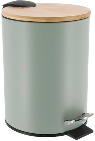 Tendance - Papelera metálica Drop-Brake 3l - bambú Verde Pastel