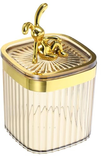 Frascos De Boticario Con Tapas De Conejito Bola De Algodón Organizador De Soporte De Pasador De Pascua Tarro De Transparente Organizador De Maquillaje De Tocador Para