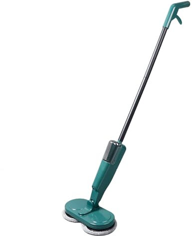 Jectse Trapeador Eléctrico, Trapeador Giratorio Eléctrico de Larga Duración con Batería, Liviano Recargable con Rociador de Agua para Pisos de Madera Dura para Pisos de Mármol (Green)