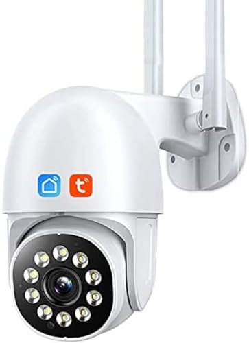 Caméra WiFi extérieure, 3MP 5X Zoom Mini caméra IP WiFi Tuya Smart AI Suivi Automatique Caméra de sécurité à Domicile Extérieure Couleur IR Vision Nocturne Caméra de vidéosurveillance