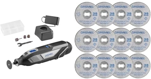 Dremel 8240 Outil Rotatif sans Fil, Batterie Lithium-Ion 12V 2Ah - Outil Multifonction & SC456B Lot de 12 Disques EZ SpeedClic à Tronçonner/Découper les Métaux 38mm