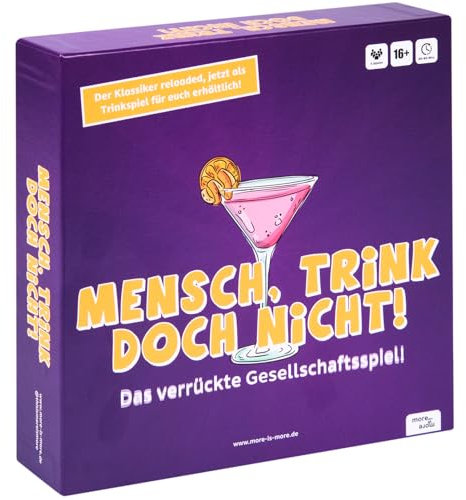more is more Mensch, Trink doch Nicht! - der Klassiker Reloaded, jetzt als Trinkspiel für witzige Spieleabend mit Freunden, perfekt für Silvester, Weihnachten und Geburtstage
