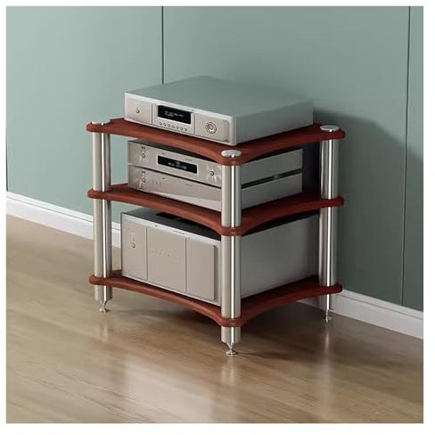 mueble equipo hifi Armario Para Componentes De Audio/vídeo Soportes Estéreo De Pie, Estanterías Audio-vídeo Abiertas Soporte Para Amplificadores, Soporte Para Consola De Videojuegos(#1,3 shelf)