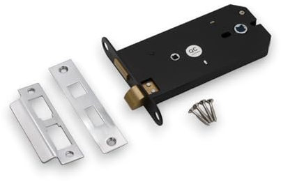Infinity Decor Polished Chrome 6” 150mm 3 Lever Horizontal Mortice Bathroom Lock for Internal Doors Latch Lock Set Replaces Union 2077