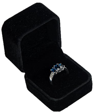 Fadcaer Caja de terciopelo para anillos de compromiso, boda, joyería, caja de regalo para ceremonia de propuesta, adecuada para hombres y mujeres (negro)