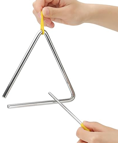-Musikinstrument, Metall- mit Schlagbolzen, | Handpercussion-Metall-Rhythmus-Hand-Dreiecksschlägel |