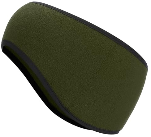 PATIKIL Öronvärmare, pannband, polar fleece öronvärmare vinter stretchy löpsvettband utomhus nödvändigt för kallt väder löpning jogging promenader skidåkning cykling, olivgrön