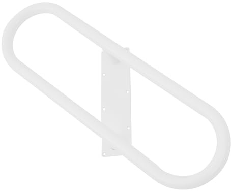 Wall-Mounted Handrail for 1-3 Steps, Oval-Shaped Safety Handle, Carbon Steel Stair Railing for Indoor and Outdoor Use, Suitable for Garage, Porch, Garden, and Yard (White)