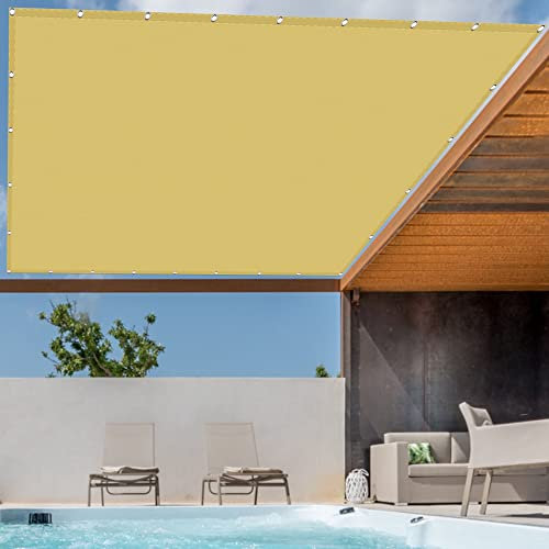 Tenda parasole impermeabile per esterni, giardino, patio, prato, 4 x 6 m, colore crema, 98% blocco UV, vele ombreggianti per protezione solare