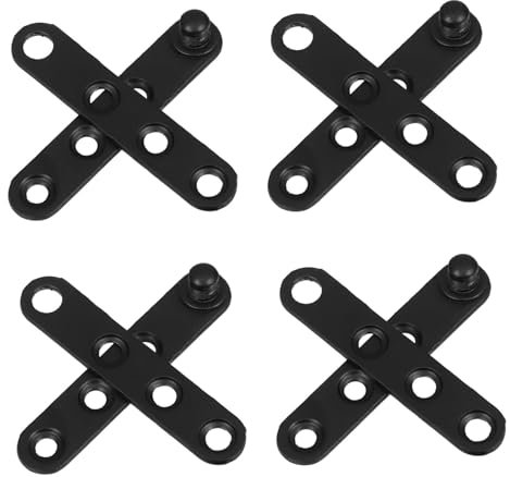 Amosfun 4pcs Stainless Steel Hinge Concealed Door Hinge Joining Plate Repair Mending Plates for Wood Fence Hardware