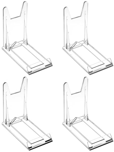 Nogeqi 4 supporti per display in acrilico, regolabili, supporto in acrilico, supporto per piatti trasparente, supporto per foto, supporto per libri, elettronica, foto