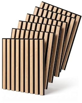 MEBANO. 6er-Set Akustikpaneele Holz 40x40 cm Eiche Artisan 3D Wandpaneele aus Holzfunier und Filz Wandverkleidung Innen Paneele Wand