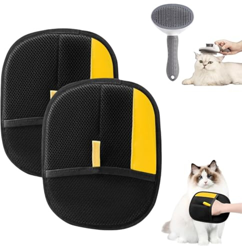 CLPCLP Pet Hair Removal Glove for Cats & Dogs, 2Pcs Newly Upgraded Electrostatic Pet Hair Remover Gloves, Reusable Magic Brush Pet Hair，Pet Hair Remover for Laundry, Sofas，Carpets，Clothing