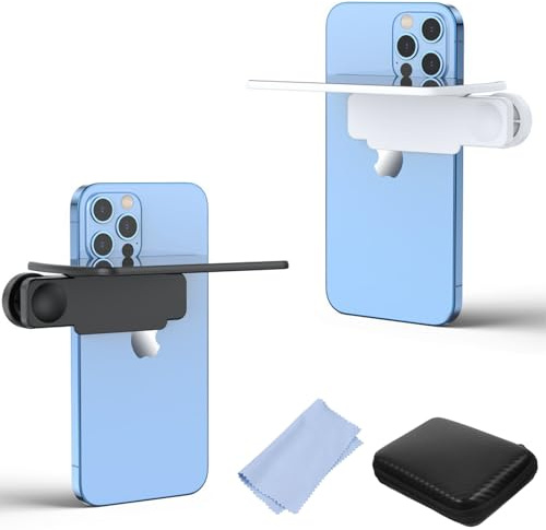 Saituo Home 2 Piezas Lente con Efecto Espejo Set, Objetivo para Movil per Captura Reflejos Impresionantes al Instante, Kit de Clip de Espejo para Fotografía Exterior, Blanco y Negro