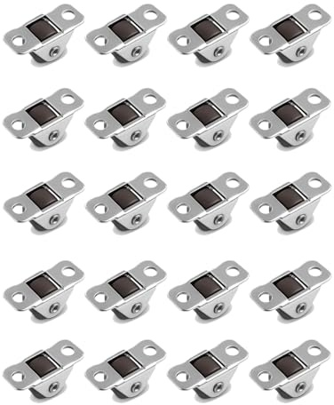 HUVZOR 20 PCS Mini Möbelrollen Kleine Rollen für Möbel Bockrollen,12mm Gummi Laufrollen Möbel Rollen mit Flach Stahloberplatte für Schränke Kleingeräte Werkzeugkisten,mit 32 STK M3,5 Schrauben