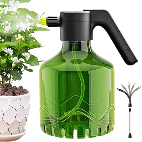 Bottiglia spray elettrica da 2 l, nebulizzatore portatile per la cura del prato, spruzzatore di ricarica USB portatile con ugello regolabile, per esterni, prato, serra, diserbo, piante da interno