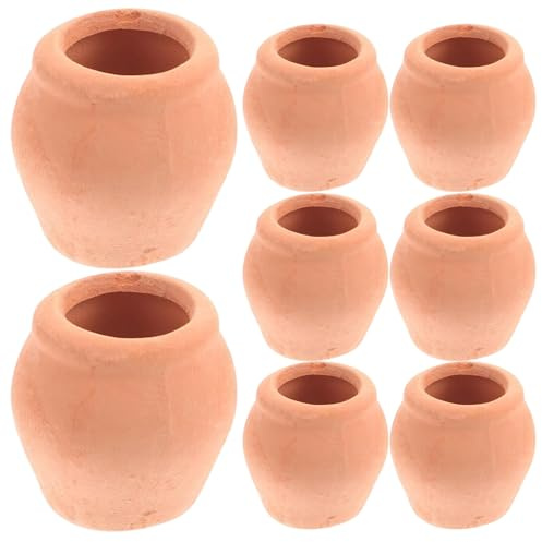 Monetais Mini vasi in terracotta da 8 pezzi, piccoli vasi in terracotta per piante grasse, cactus, piantine e piante da interno, decorazioni carine per giardini fatati e artigianato Mini