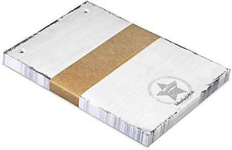 Notizzettel Sternstunde Stern-Motiv, DIN A6, 100 Blatt, gelocht | Nachfüllpack Papier, Vintage grau/braun, für Notizzettelhalter Herr Merkel
