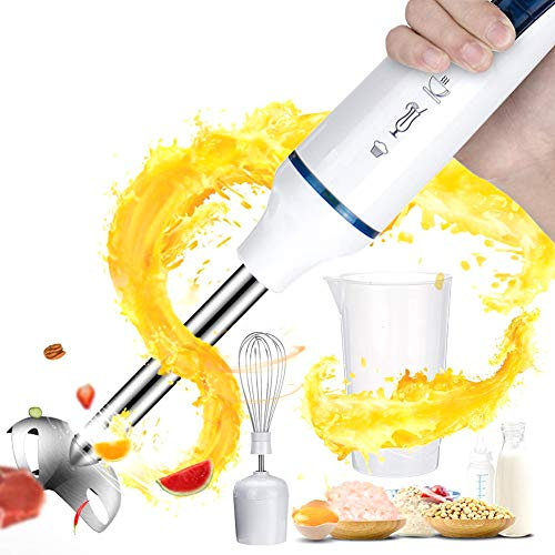 Electric Hand Blenders, 3 in 1 Immersion Mixer Grinder with Whisk/600ml Beaker/Food Processor for Smoothies, Soups, Baby Food