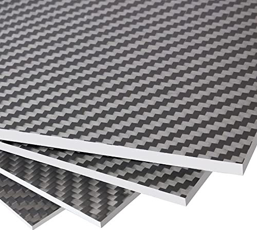 FANCYWING Plaque en fibre de carbone 100% 3K 200 x 300 0.5mm 1.0mm 1.5mm 2.0mm 2.5mm 3.0mm 4.0mm d'épaisseur (finition mate, 200X300X1.0MM)