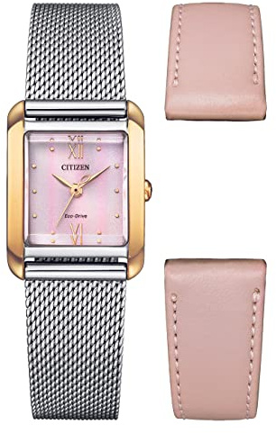 Citizen Orologio Analogico al Quarzo Giapponese Donna con Cinturino in Acciaio Inox EW5596-66X
