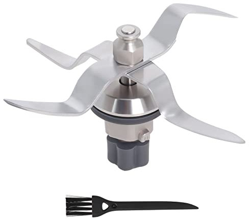 Poweka Ersatzmesser Kompatibel mit Silvercrest Monsieur Cuisine Connect und Monsieur Cuisine Smart Küchenmaschine aus Edelstahl mit Dichtungsring und Reinigungsbürste
