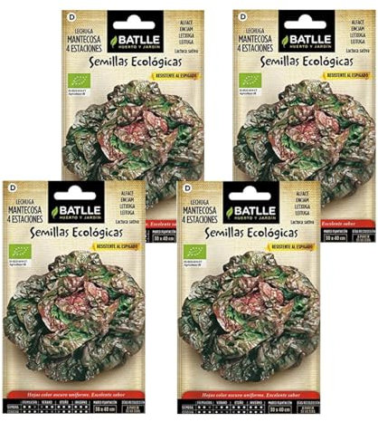 Semillas de lechuga ecológica mantecosa Semillas Batlle PACK (4)