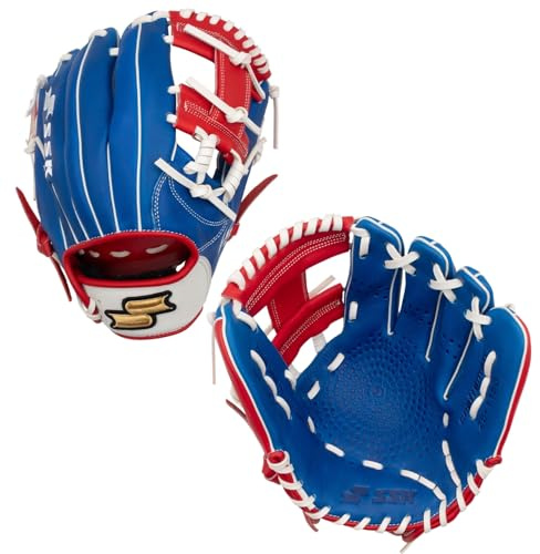 SSK Z5 Craftsman Infield Baseball Glove – 11.25” - 11.5” - 11.75” - 12” – Right & Left Hand Throw (Royal/White/Red, 11.5 - Right Hand Throw)
