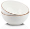 ALLUSEIT Lot de 2 grands bols de service en céramique pour salade, soupe, ramen, fruits, préparation, cuisine, fête, etc. Passe au micro-ondes 20,3 cm