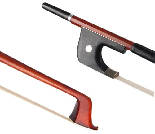 für Anfänger Geigenbogen Kontrabassbögen Für 4/4-Kontrabass. Mit Leder Umwickelte Bögen Aus Brasilianischem Holz Ebenholzbögen Mit Weißem Rosshaar