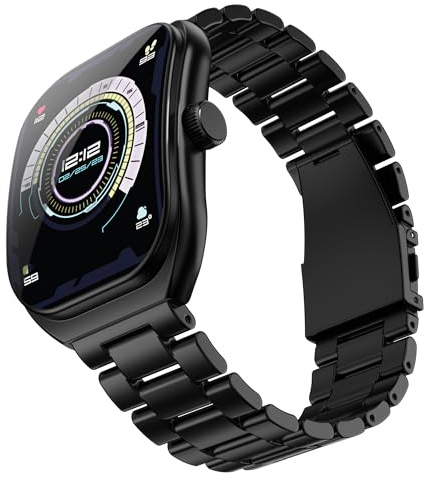 Boult Nylanserad Trail Pro Smartwatch 2,01 tum 3D böjd + AMOLED-skärm, BT-samtal 5,3, 600 nits ljusstyrka, IP68, 250+ urtavlor, 123+ sportlägen, AI röstassistent, SpO2-spårning (Jet svart)
