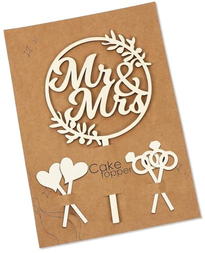 5 Stück Mr & Mrs Cake Topper,Tortendeko Hochzeit,Tortentopper Hochzeitstorte,Hochzeitstorten Deko für Hochzeit Jubiläum Verlobung Antrag