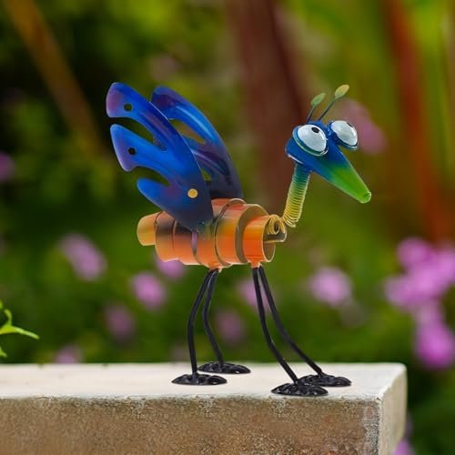 FONDUO Garten Figuren Deko Huhn 14.8x13cm, Metall Gartendeko ühner Für Draußen Wetterfest Frühlingsdeko Gartenfiguren Huhn Deko Garten Ornamente für Rasen Terrasse Frühling Ostern Dekoration (C)