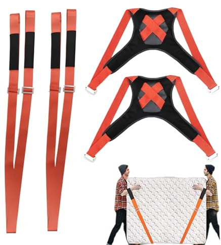 Sangles de Levage pour Meubles,Aide au Levage à Deux Personnes avec Support -Bras - Cordes Réglables Portables Capacité 400 kg pour Canoë Électroménager Entrepôt Transport