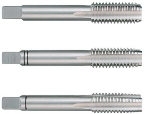 Gewindebohrer-Set HSS M DIN 352, geschliffen und mit Linksgewinde, ideal für Reparaturen und Handgewindearbeiten