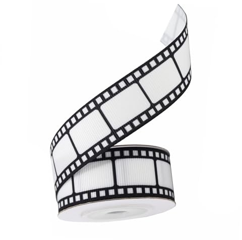 Jiuvaso Nastro di Pellicola cinematografica, Nastro per Confezioni Regalo, bomboniere, 5 Iarde Decorative per Artigianato Fatto a Mano, Decorazione di scatole, 2.2 Cm