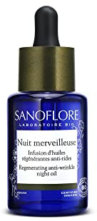 Sanoflore Nuit Merveilleuse - Huile de Nuit Sèche Anti-Rides Visage Certifiée Bio - Huiles Essentielles - 30 ml