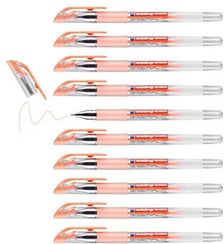 Edding e-2185 10 gelgel med manschett med metallspets, 0,7 mm, pastell/orange