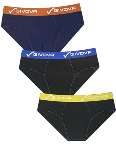 6 PEZZI GIVOVA SLIP UOMO G7000 COTONE ELASTICIZZATO COLORI ASSORTITI: NAVY GRIGIO MELANGE NERO (L)