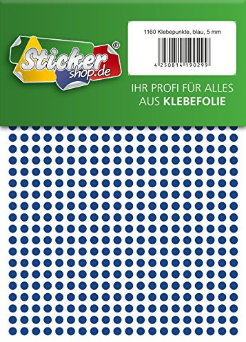 Klebepunkte aus PVC Folie, wetterfest, Markierungspunkte Kreise Punkte Aufkleber (5 mm, blau)