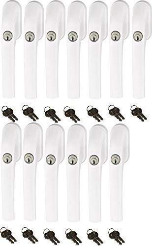 Abus FG300 abschließbarer Fenstergriff, weiß, im Set 13 Stück alle gleichschließend mit insgesamt 26 Schlüssel