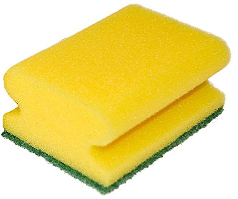 240 Stück Padschwämme Classic, FRANZ MENSCH, 9,5 x 7 x 4,5 cm, gelb | HygoClean, Schaumstoff/Hartvlies, Spülschwamm, Reinigungsschwamm, saugstark, scheuerstark, Küche, Gastronomie
