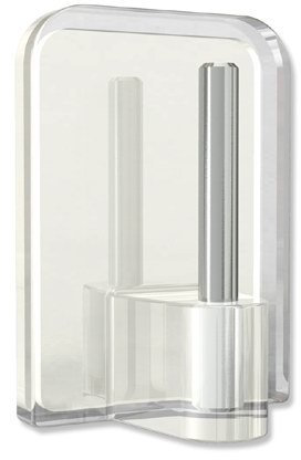 INTERDECO Klebehaken mit Metallstift, selbstklebend in Glasklar (Transparent) für Vitragestangen (4 Stück)