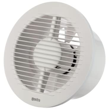 EUROPLAST Ø 150mm Aspiratore Bagno - Ventola Aspirazione Bianca - Estrattore Aria - Ventilatore da Parete per Cucina, Garage, WC