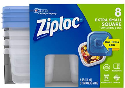 Ziploc One Press Seal Extra Small Square Container - 8 ct (Pack - 6)